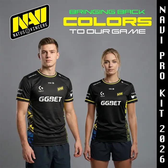 T-shirt de club d'e-sport NAVI 2026, nouveau maillot de jeu CS2 Major, haut respirant à manches cour