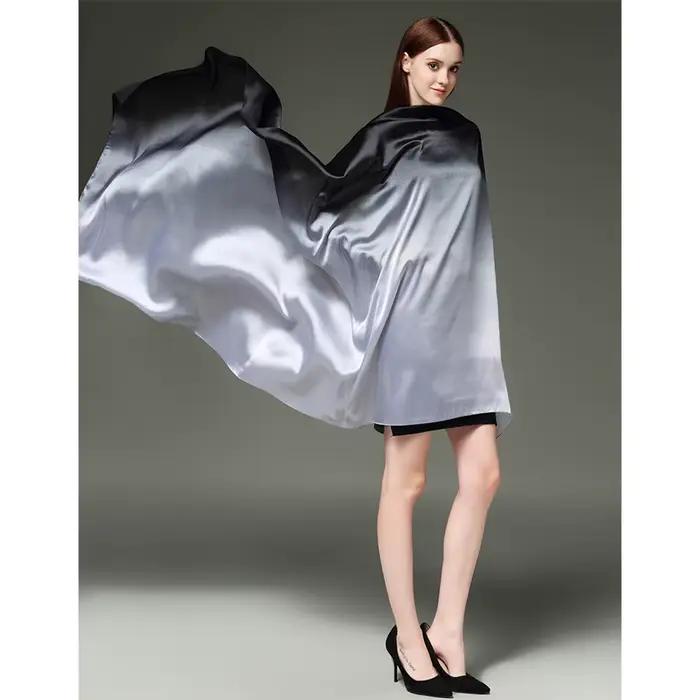 Écharpe en mousseline de soie pour femmes, châle imprimé multicolore, poncho de plage, protection de