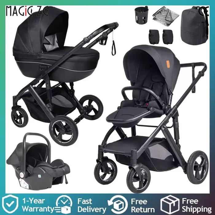 Poussette Bébé 4 en 1 Système de Voyage 3 en 1 Set avec Nacelle Siège Auto et Siège Optionnel Full S