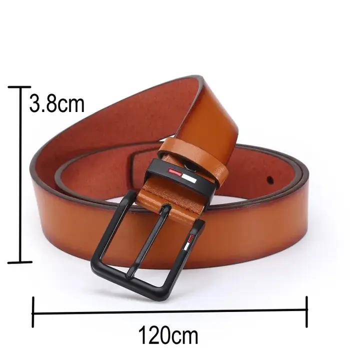 Ceinture en cuir PU pour homme 120CM X 3.8CM avec boucle carrée en alliage, style décontracté et pro