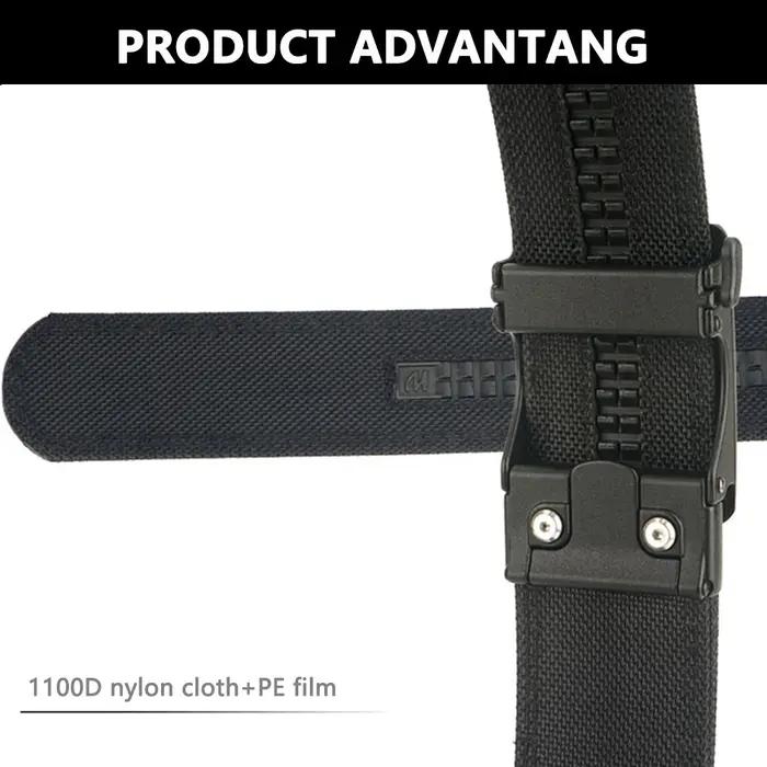 TUSHI 4.3cm ceinture tactique militaire pour hommes boucle automatique en métal épais en Nylon chass
