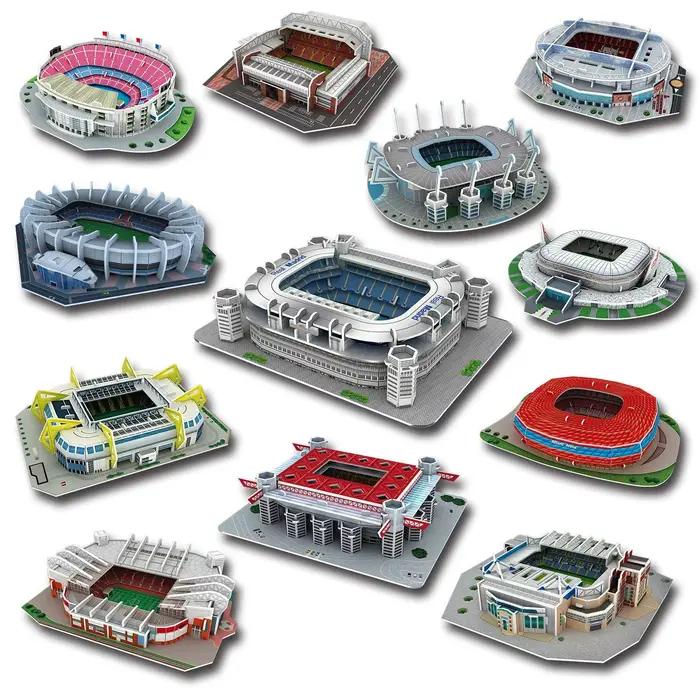 Terrain de Football Miniature en 3D, Puzzle à Faire Soi-Même, Modèles de Stades de renommée Mondiale