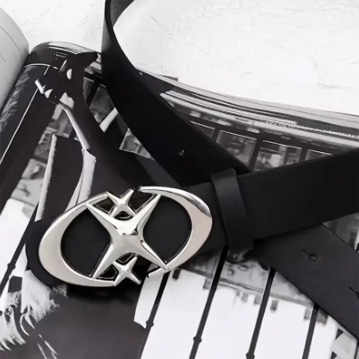 Ceinture élégante à boucle métallique croisée ovale – Durable, simple et universelle compatible – Id