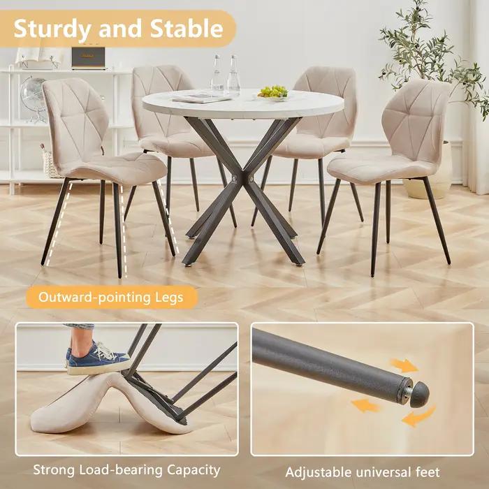 EGOONM – ensemble de 2/4/6 chaises de salle à manger rembourrées en tissu de lin, chaises de cuisine
