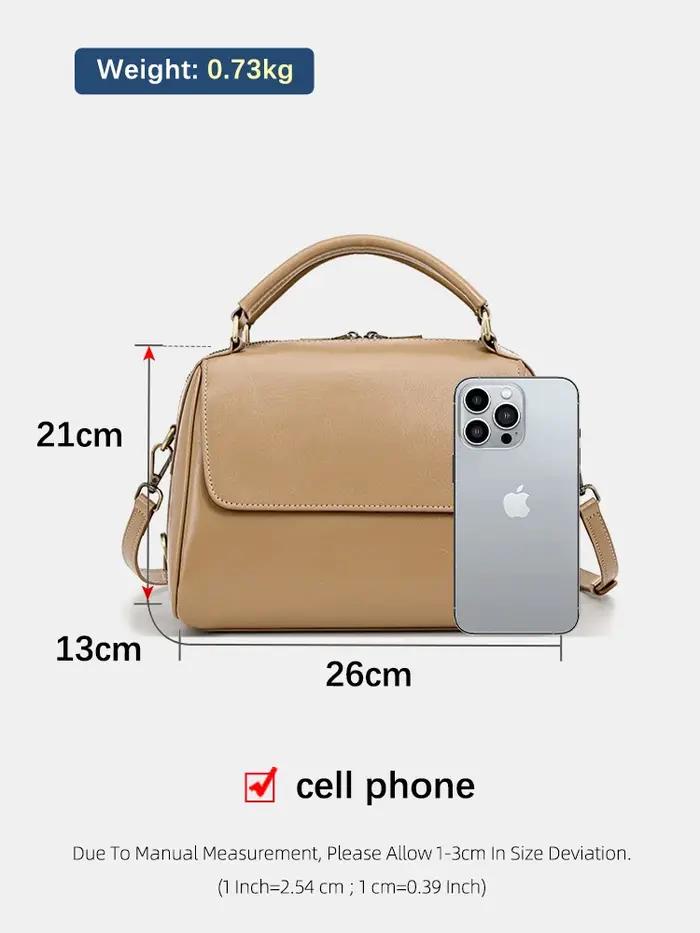 Zency sac à main en cuir véritable pour femme sac à bandoulière en peau de vache grande capacité Bos