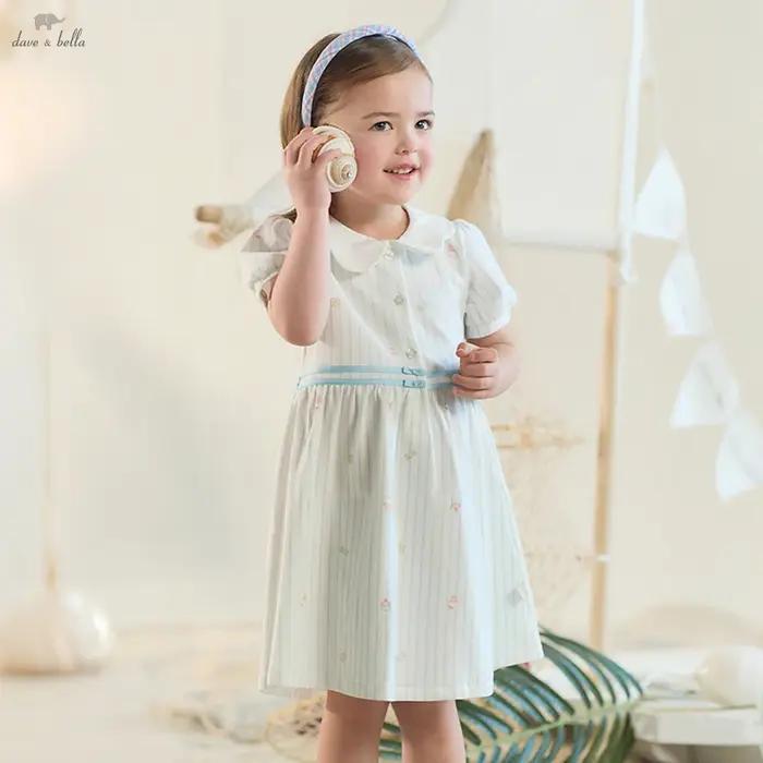 Robe d'été à rayures pour fille Dave Bella, robe de princesse mignonne et élégante pour enfants, man