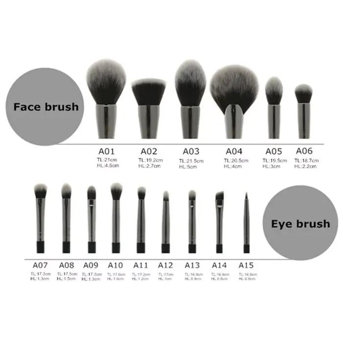 Sywinas-Kit de pinceaux de maquillage professionnels, poils synthétiques naturels noirs outils de ha