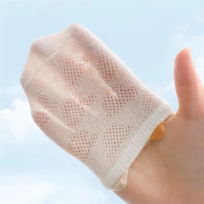 4 paires/ensemble coton respirant enfants chaussettes printemps été mince bébé maille chaussette cou