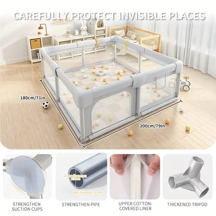 Grand parc bébé pour enfants avec protection en mousse aire de jeux bébé pour 0 ~ 6 ans enfants foss