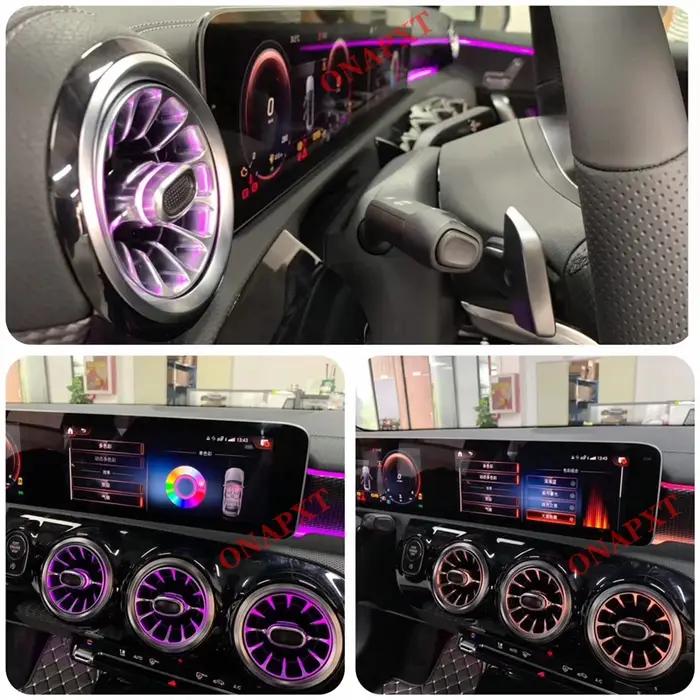 Kit de 64 couleurs pour Mercedes-Benz Classe A/CLA W177 W118, diffuseur d'air LED pour voiture, lumi