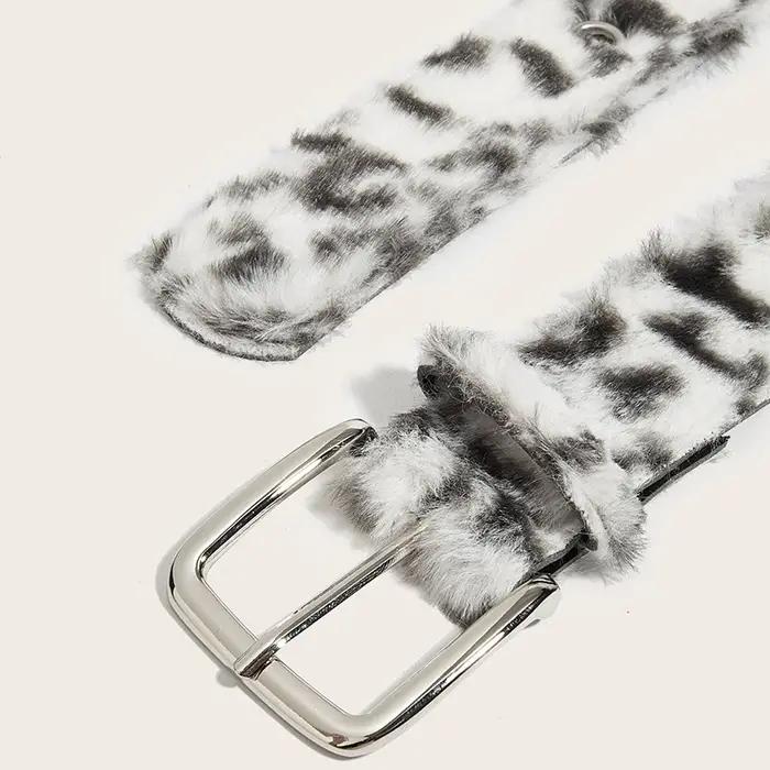 Ceinture en peluche rose pour femmes, tendance Y2k, accessoires pour jeans polyvalents, boucle ardil