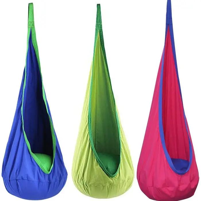 Chaise suspendue pour enfants, lit balançoire Portable en tissu Parachute, modèle de cour intérieure