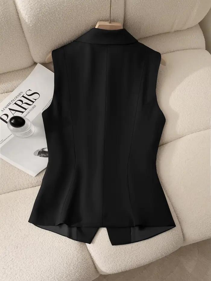 Gilet de costume pour femmes, gilet formel, coupe cintrée, veste Blazer sans manches pour le bureau,