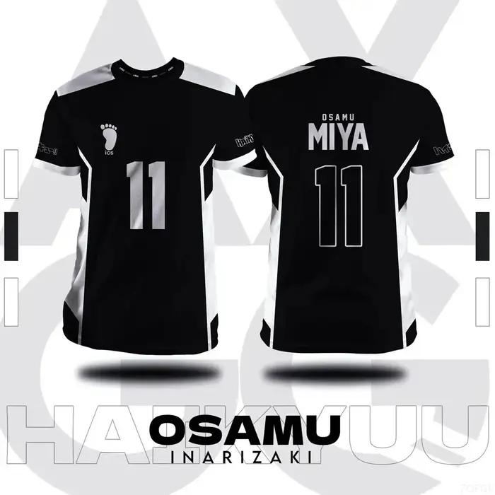 T-shirt d'été pour hommes, grande taille, imprimé en 3D, Haikyuu Inarizaki, motif de dessin animé Co
