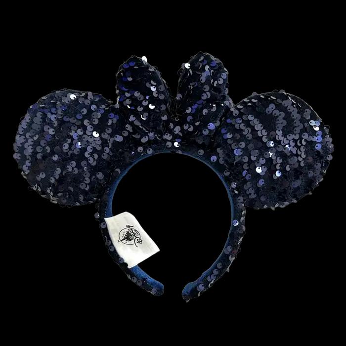 Bandeau d'oreille Minnie Mouse de couleur unie Disney, grandes bandeaux à paillettes, Costume de Cos