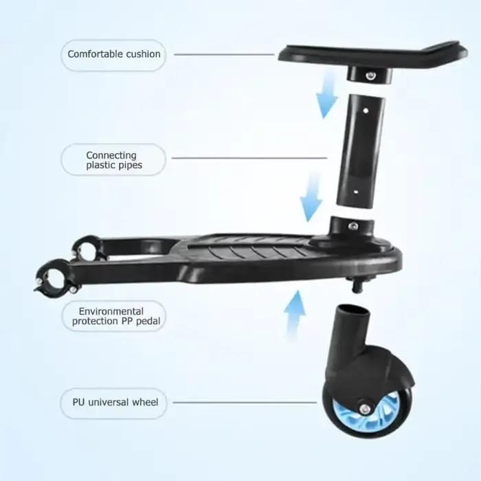 Adaptateur de pédale de poussette pour enfants, accessoire de poussette, remorque auxiliaire pour de