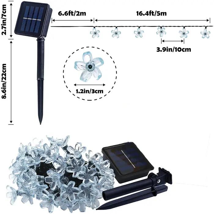 Guirxiété lumineuse solaire pour jardin, étanche, décoration de jardin