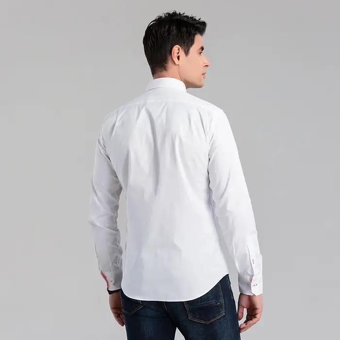 CHCH 2024 nouvelle mode 100% coton à manches longues chemise solide coupe ajustée mâle Social décont
