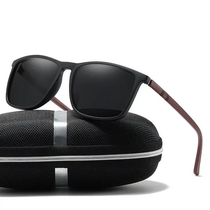 Lunettes de soleil de sport pour hommes, polarisées, confortables, carrées, légères, accessoire avec