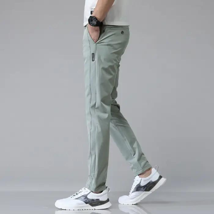 5 couleurs printemps été Ultra-mince hommes Stretch mince pantalon droit décontracté de haute qualit