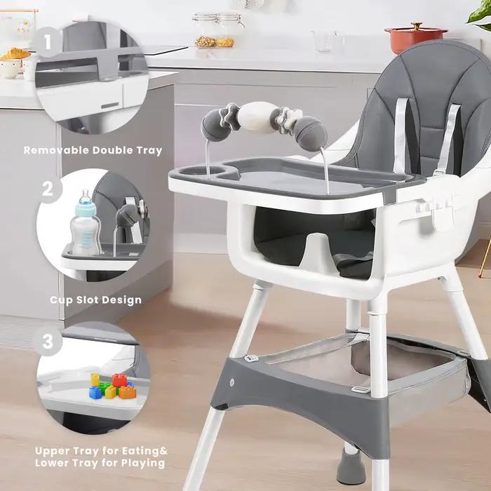 Chaise haute pour bébé, chaises de salle à manger portables pour bébé, chaise haute convertible pour