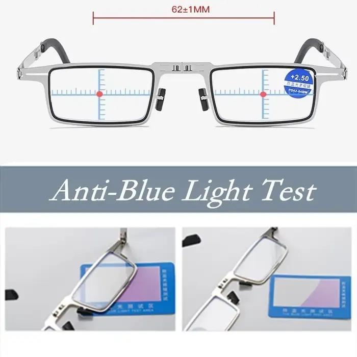 Lunettes de lecture pliantes rétro pour hommes/femmes, monture métallique, Anti-lumière bleue, avec