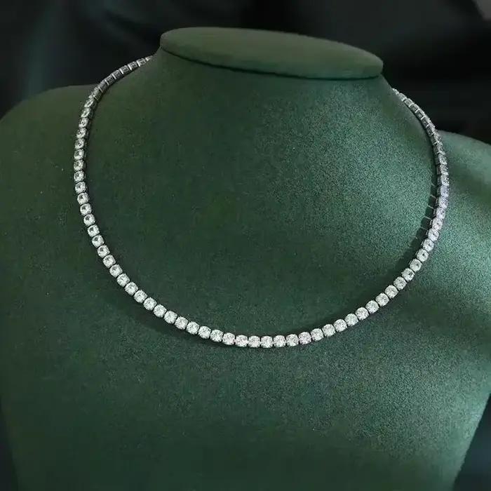 Collier en argent Sterling 925, chaîne en Zircon pour femmes, mode Simple, bijoux de fiançailles, de