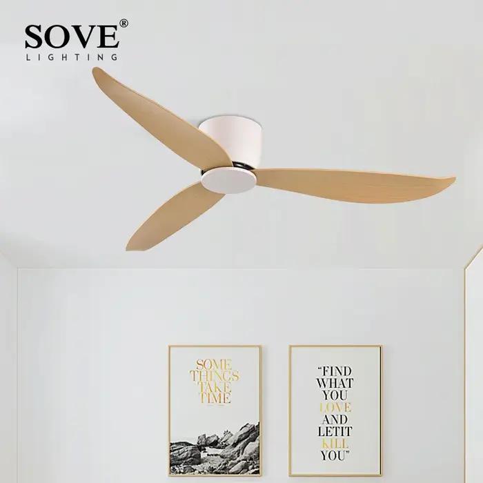 Ventilateur de Plafond LED Moderne Sans Lumières, Moteur DC, 6 Vitesses, Synchronisation, Sol Bas, L