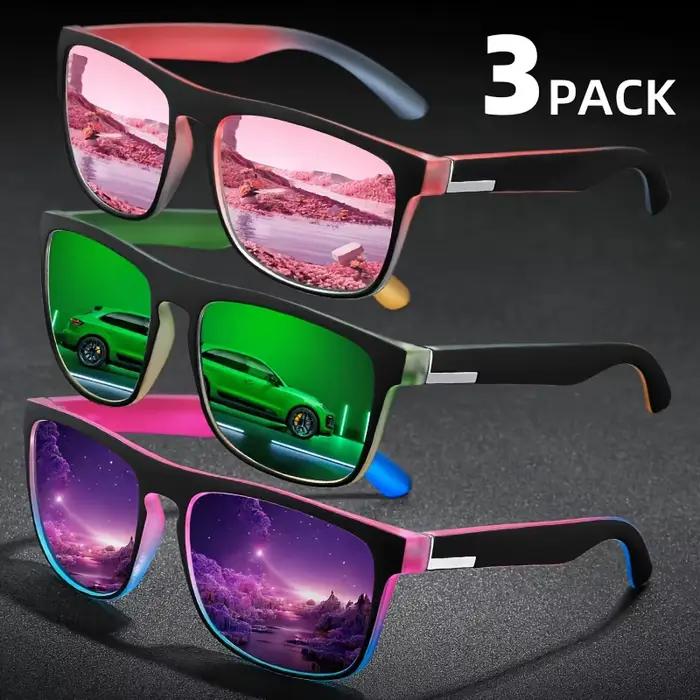 Lunettes de soleil polarisées carrées multicolores, dégradé fantastique, Anti-éblouissement UV400, p