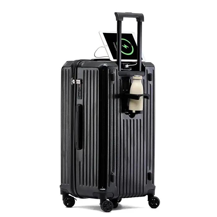 Porte-gobelet de grande capacité pour femmes et filles, valise à bagages, chargement USB, bagage à m