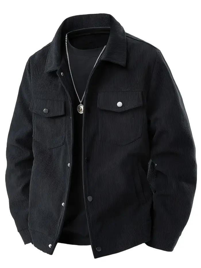 La nouvelle veste d'automne en velours côtelé pour hommes, une veste ample à revers de style japonai