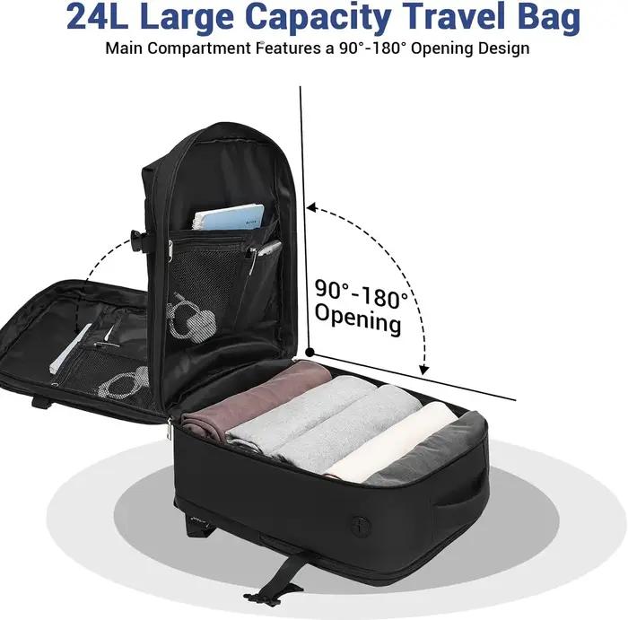 Sac à dos KONO compatible Ryanair, bagage à main 40×30×20cm, imperméable, léger avec compartiment po