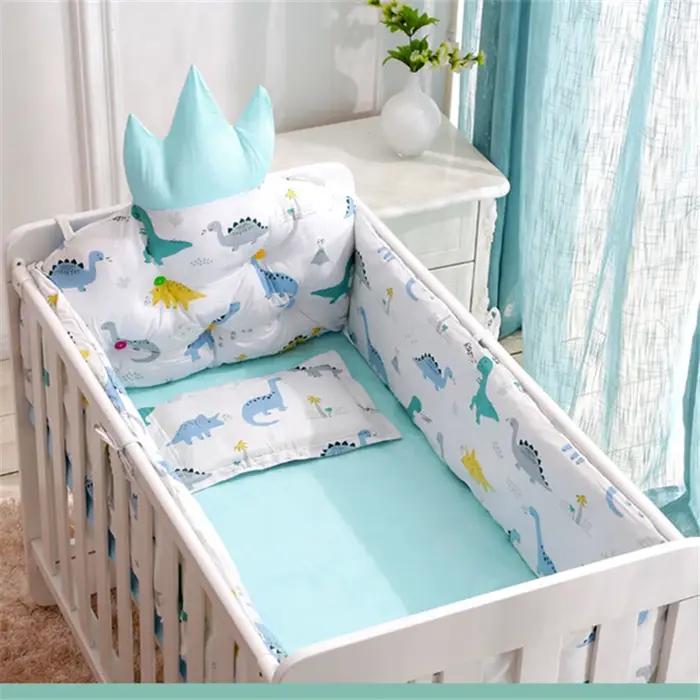 Parure de lit en coton imprimé pour bébé, ensemble de literie pour enfants, pare-chocs de protection