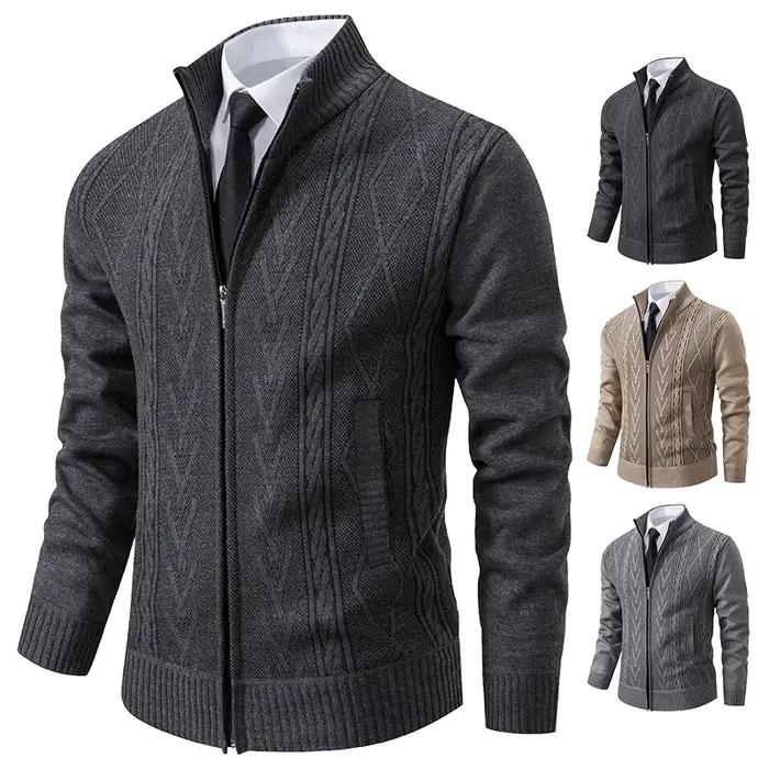 Manteau pull tricoté en cachemire rembourré pour homme, chaud et décontracté, nouvelle collection au