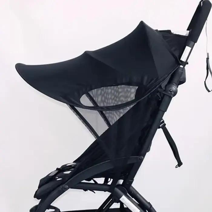 Pare-soleil pour poussette, auvent universel noir, couverture d'auvent pour bébé, parapluie coupe-ve