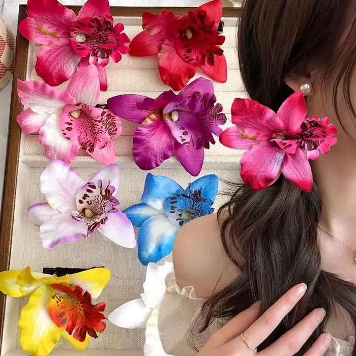 Pinces à cheveux à fleurs d'orchidées hawaïennes, épingles à cheveux pour mariée, Barrettes douces,