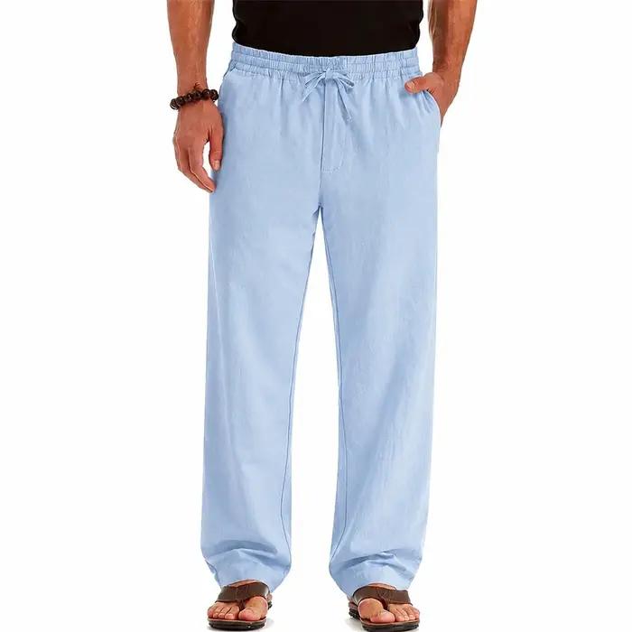 Pantalon Long en coton et lin pour hommes
