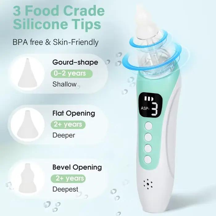 Aspirateur nasal électrique rechargeable pour bébé 2026 - Prévention congestion nouveau-né - Suction nasale