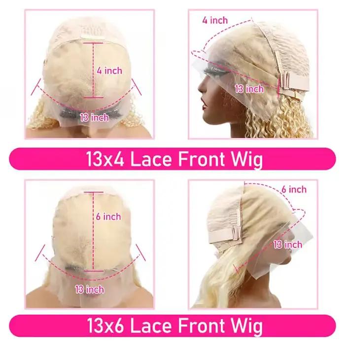 HD Transparent 613 Blonde droite 200 densité 13x4 13x6 dentelle avant perruques de cheveux humains p