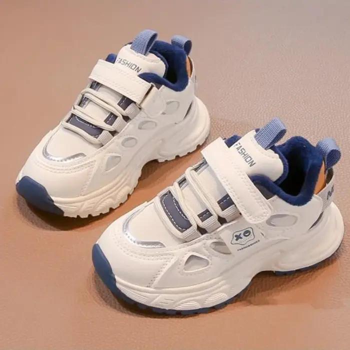 Baskets d'hiver pour enfants, chaussures de sport chaudes doublées de polaire, antidérapantes, semel