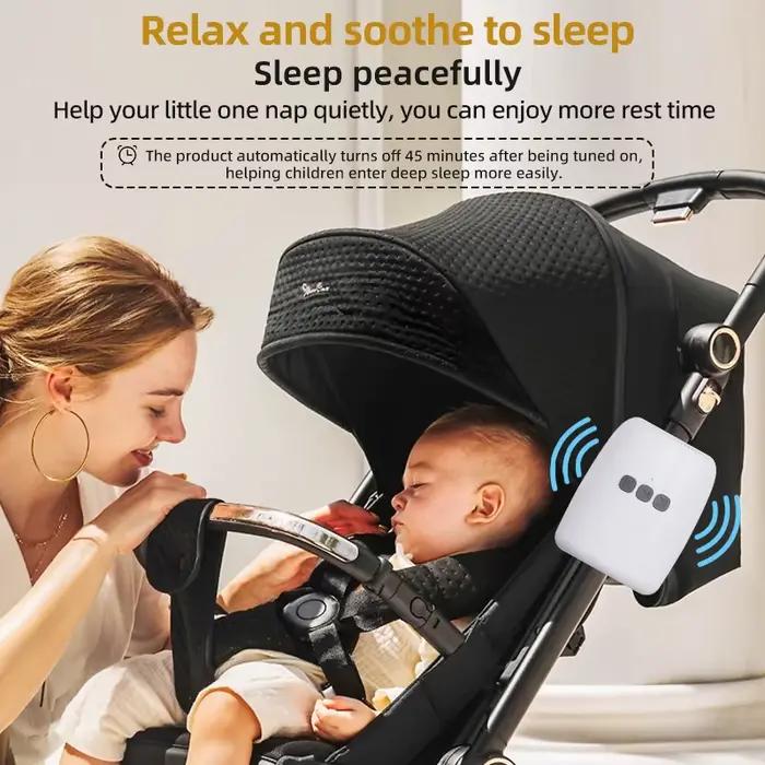 Poussette bébé mains libres, balançoire automatique, dispositif de vibration avec sons apaisants, co