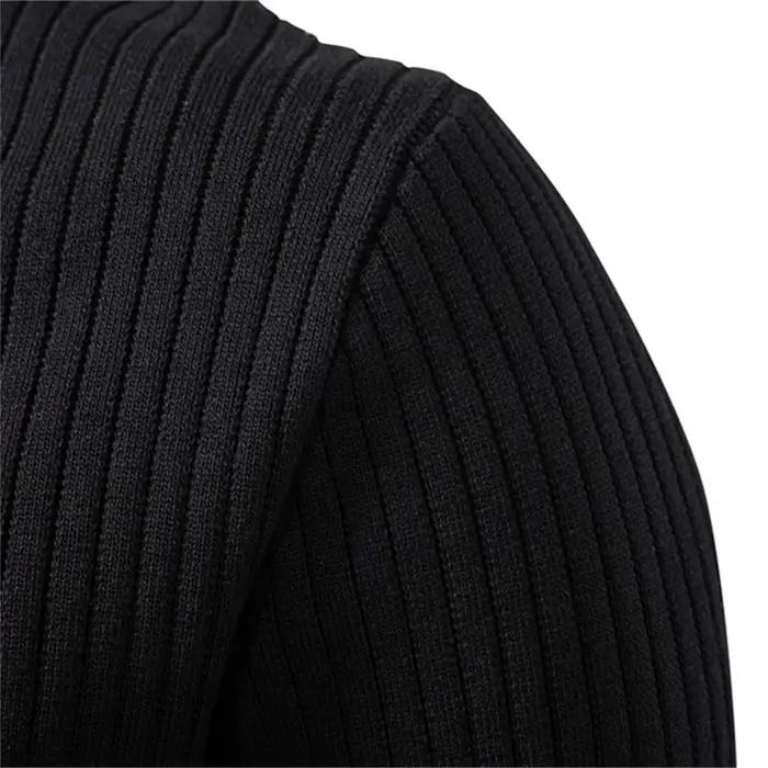 AIOPESON bouton patte Polo hommes côtelé rayure à manches longues coupe contemporaine minimaliste au