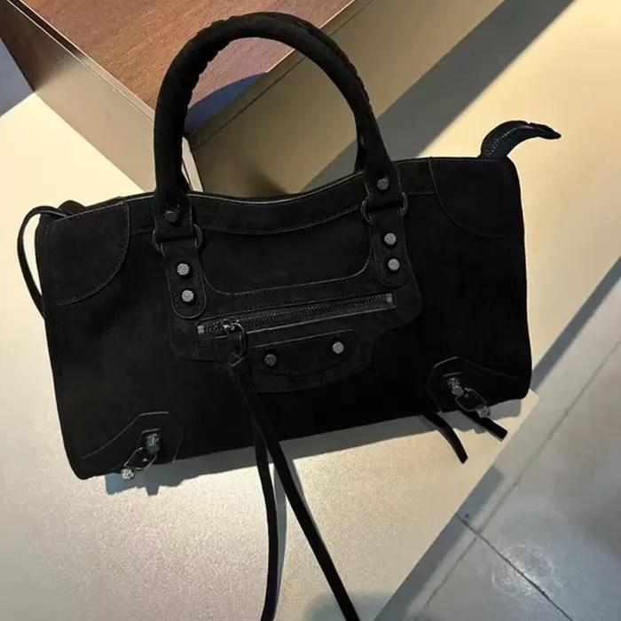 SHELKSBAG 2026 Automne – Sac à bandoulière en daim pour femme, style rétro et tendance, grande capac