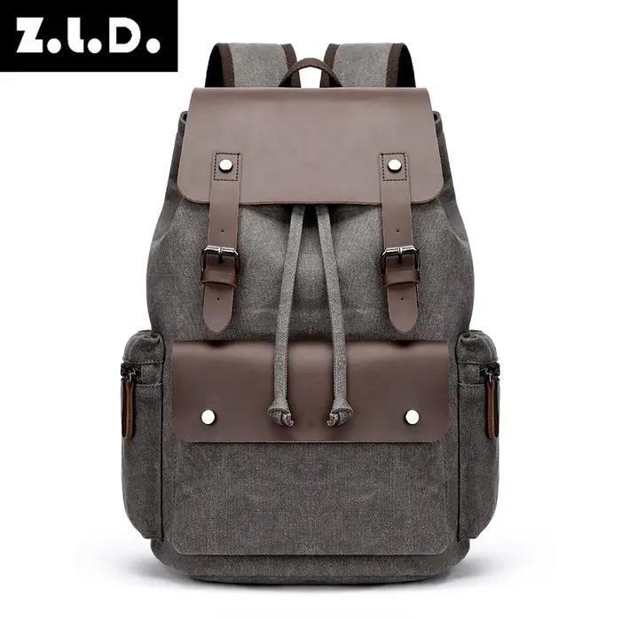 Sac à dos vintage en toile rétro pour homme, grande capacité 20-35L, sac antivol résistant à l'usure
