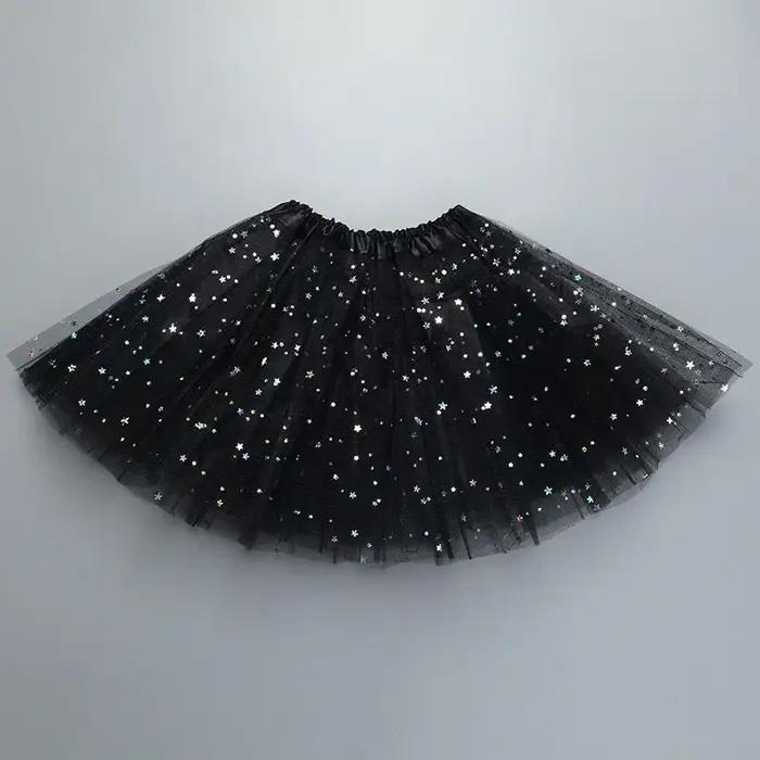 Jupe Tutu de danse à paillettes pour enfants, 3 couches de Tulle, en mousseline de soie, pour enfant