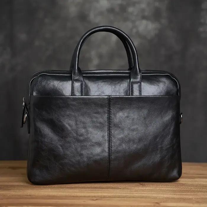 ZRCX porte-documents en cuir véritable hommes sac à main d'affaires mâle ordinateur portable sacs à