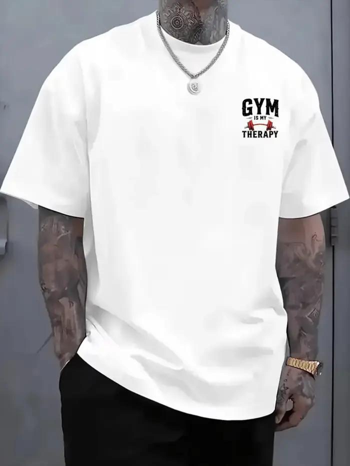 T-shirt de sport pour homme, imprimé, doux et respirant, avec des motifs d'entraînement audacieux, c