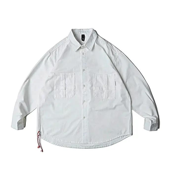 Cityboy-Chemises cargo en coton à manches longues pour hommes, Streetwear japonais pour adolescents,