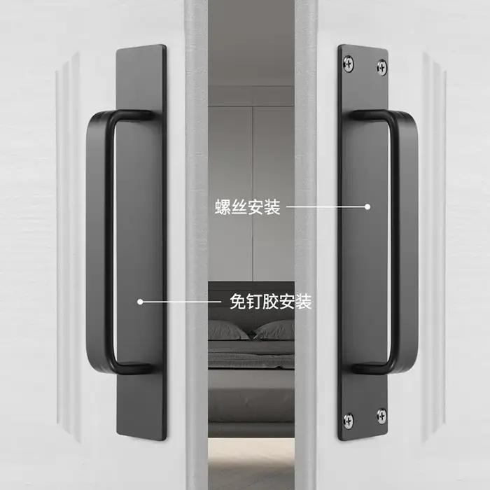 Poignée de porte sans perçage en alliage d'aluminium pour portes, fenêtres, portes coulissantes, portes coulissantes en verre et tiroirs d'armoire élégante pour la décoration intérieure et les occasions spéciales