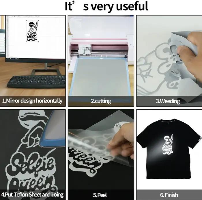 Vinyles de transfert de chaleur réfléchissants HTV pour t-shirt, rouleau de vinyle de transfert à re